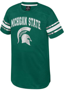 Colosseum Michigan State Spartans Girls Green Aunt Trixie Short Sleeve Dress