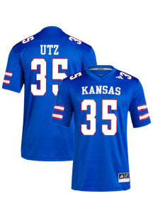 Jack Utz  Adidas Kansas Jayhawks Royal Blue NIL Name And Number Football Jersey