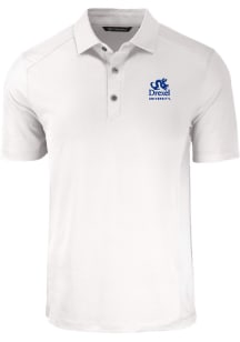 Cutter and Buck Drexel Dragons Mens White Forge Stretch Academic Short Sleeve Polo