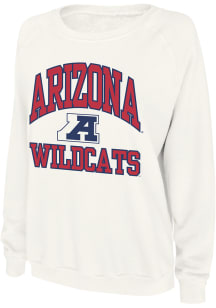 Original Retro Brand Arizona Wildcats Womens White French Terry Crew Sweatshirt
