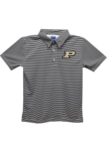 Vive La Fete Purdue Boilermakers Toddler Black Pencil Stripe Short Sleeve Polo Shirt