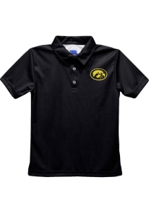 Vive La Fete Iowa Hawkeyes Youth Black Team Short Sleeve Polo Shirt