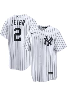 Derek Jeter New York Yankees Mens Replica Home Jersey - White
