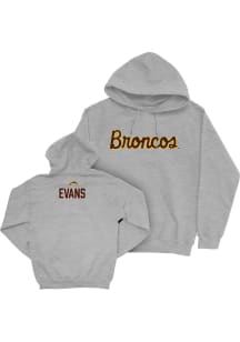 Drew Evans Campus Ink Western Michigan Broncos Youth NIL Script Long Sleeve Player Hoodie Grey