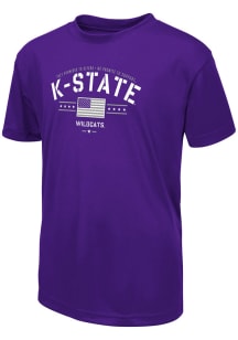 Colosseum K-State Wildcats Youth Purple American Flag OHT Short Sleeve T-Shirt