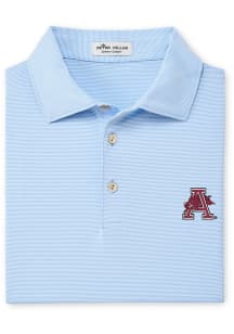 Peter Millar Arkansas Razorbacks Mens Light Blue Jubilee Short Sleeve Fashion Polo