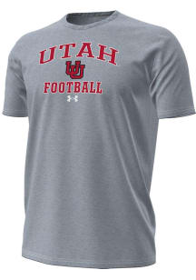Under Armour Utah Utes Grey Football Football Performance Short Sleeve T Shirt
