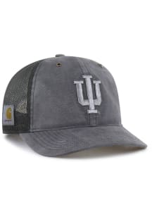 47 Indiana Hoosiers Carhartt Garment Dyed Trucker RF Adjustable Hat - Charcoal