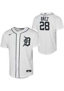 Javier Baez  Nike Detroit Tigers Youth White Home Baseline Jersey