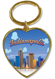 Indianapolis Heart Keychain - Gold