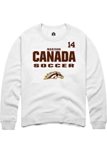 Madison Canada Western Michigan Broncos Mens White NIL Stacked Box Player Crew