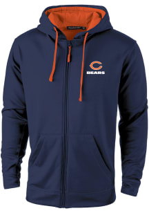 Dunbrooke Chicago Bears Mens Navy Blue Apprentice Hood Long Sleeve Zip