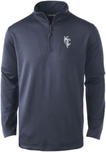 Dunbrooke Kansas City Royals Mens Navy Blue All-Star Long Sleeve Qtr Zip Pullover