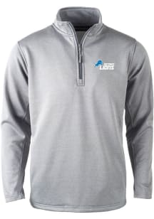 Dunbrooke Detroit Lions Mens Grey All Star Long Sleeve Qtr Zip Pullover