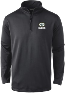 Dunbrooke Green Bay Packers Mens Black All Star Long Sleeve Qtr Zip Pullover