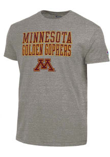 Champion Minnesota Golden Gophers Dark Grey Stacked Tri-Blend Short Sleeve Fashion T Shirt