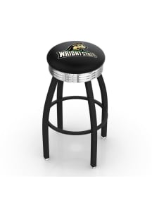 Wright State Raiders 3 Ring Chrome Seat Pub Stool - Black