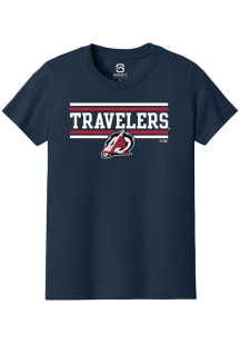 Summit Sportswear Arkansas Travelers Youth Navy Blue Double Bars Short Sleeve T-Shirt