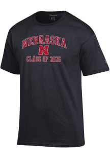 Champion Nebraska Cornhuskers Black Font Class of 2026 Jersey Short Sleeve T Shirt