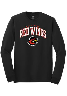 Summit Sportswear Rochester Red Wings Black Arch Mascot Long Sleeve T Shirt