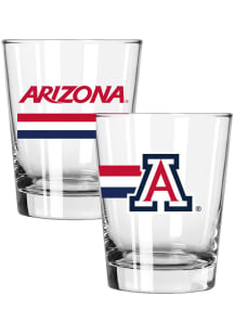 Arizona Wildcats Big Stripes 2 Pack 15oz Etched Rock Glass - Clear