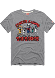 Homage Milwaukee Brewers Grey Famous Racing Sausages Short Sleeve Fashion T Shirt