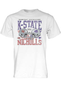 Blue 84 K-State Wildcats White Football vs Nicholls State Short Sleeve T Shirt