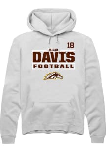 Micah Davis Western Michigan Broncos Mens White Football NIL Stacked Box Player Hood