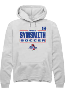 Maggie SymSmith Tulsa Golden Hurricane Mens White NIL Stacked Box Player Hood