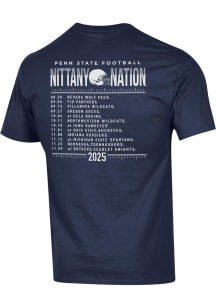Champion Penn State Nittany Lions Navy Blue Football 2025 Football Schedule Short Sleeve T Shirt