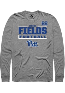 Jordan Fields Pitt Panthers Graphite Football NIL Stacked Box Long Sleeve Player T Shirt
