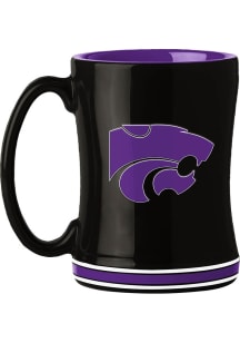 K-State Wildcats 14oz Relief Ceramic Mug - Black