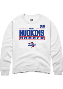 Avery Hudkins Tulsa Golden Hurricane Mens White NIL Stacked Box Player Crew