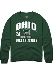 Jordan Fisher Ohio Bobcats Mens Green NIL Arch Logo Player Crew