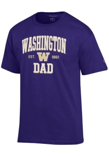 Champion Washington Huskies Purple Est Date Dad Jersey Short Sleeve T Shirt