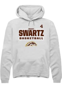 Brady Swartz Western Michigan Broncos Mens White NIL Stacked Box Player Hood