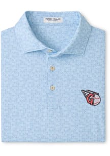 Peter Millar Cleveland Guardians Mens Light Blue Bases Loaded Short Sleeve Fashion Polo