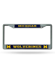 Michigan Wolverines Decal Chrome License Plate Frame - Silver