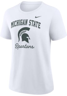 Nike Michigan State Spartans Womens White Logo Script Short Sleeve T-Shirt