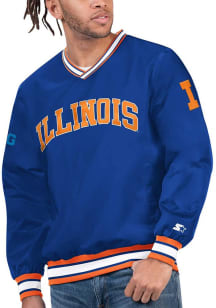 Starter Illinois Fighting Illini Mens Blue Big Ten Arched School Name Pullover Jackets