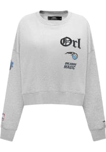 Pro Standard Orlando Magic Womens Grey Old English Crew Sweatshirt