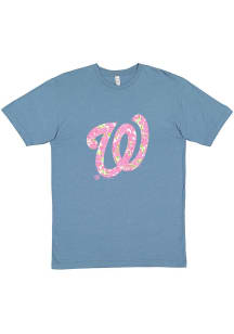 Washington Nationals Girls Navy Blue Floral Short Sleeve T-Shirt