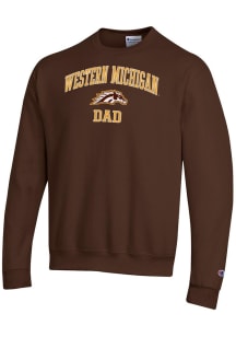Champion Western Michigan Broncos Mens Brown Arch Logo Dad Powerblend Long Sleeve Crew Sweatshirt