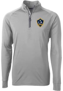 Cutter and Buck LA Galaxy Mens Grey Adapt Eco Big and Tall Qtr Zip
