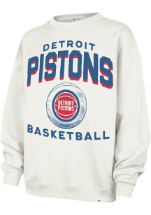 47 Detroit Pistons Womens White Arched Crew Sweatshirt