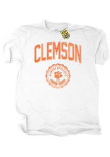 Clemson Tigers White Redux Crest Short Sleeve T Shirt