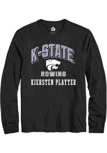 Kiersten Playter K-State Wildcats Black NIL Arch Logo Long Sleeve Player T Shirt