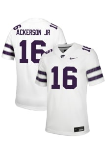 Dj Ackerson Jr  Nike K-State Wildcats White NIL Name And Number Football Jersey