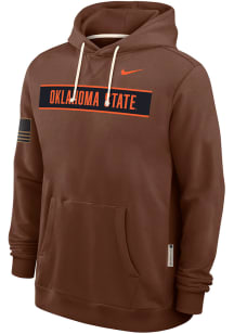 Nike Oklahoma State Cowboys Mens Brown Military Appreciation DriFit Long Sleeve Hoodie