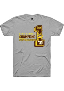 Hampton Slukynsky Western Michigan Broncos Grey NIL 2025 National Champions Short Sleeve Player T..